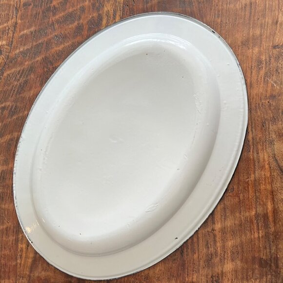 Vintage Enamel Turkey Design Serving Platter 17.5 Inch - Picture 3 of 7